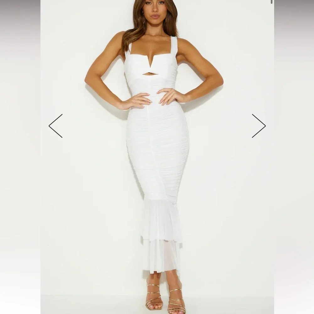 HELLO MOLLY PARTY PAL MAXI DRESS WHITE Date night engagement party reception